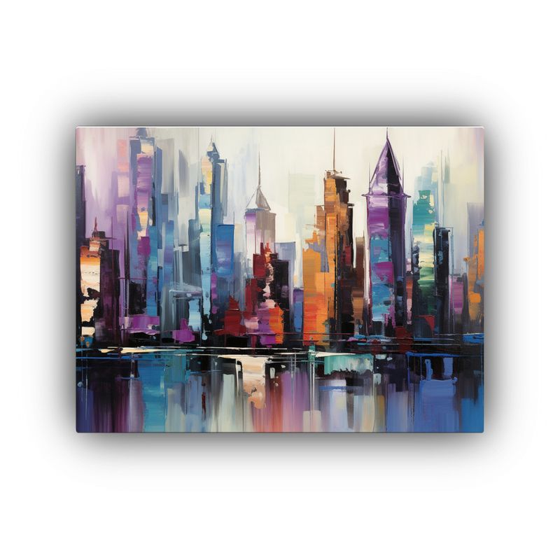 GENERICO - Cuadro Abstracto Impreso Contraste Manhattan Skyline 120x80cm