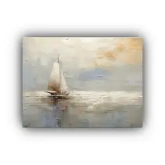 GENERICO - Cuadro Hermoso De Representación De Barca Pequeña Distante 120x80cm