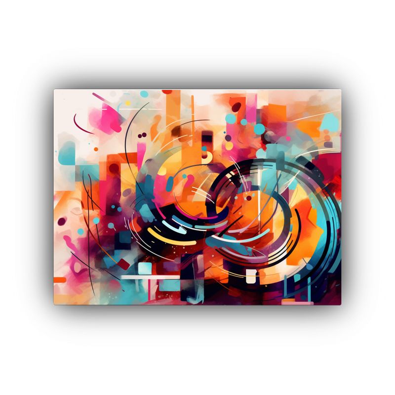 GENERICO - Cuadro Tela Habitación Arte Abstracto Inspirado En Wassily  120x80cm
