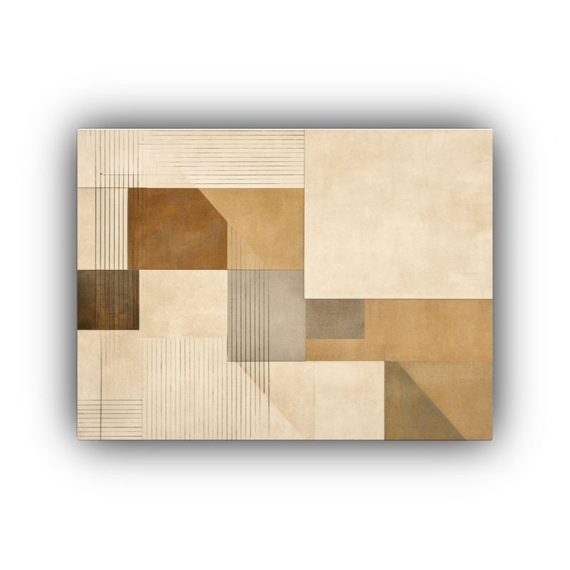 GENERICO - Cuadros Minimalistas Pinturas Abstractas En Beige Estilo Li 120x80cm