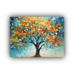 GENERICO - Pintura Al óleo De árbol Con Hojas Verdes Decoración De 120x80cm