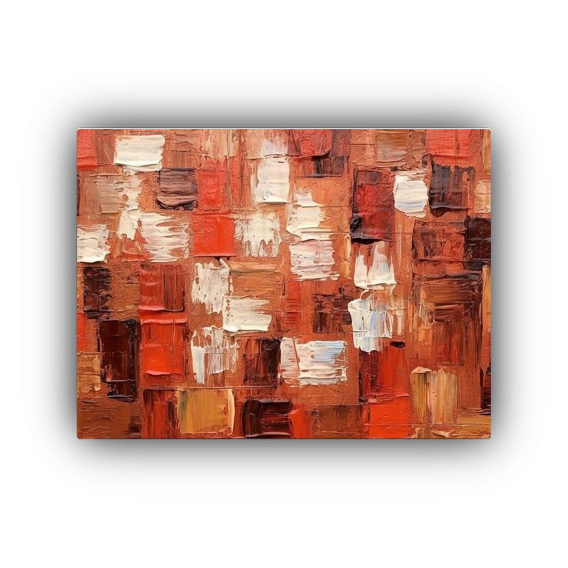 GENERICO - Cuadro Lienzo Abstracto Marrón Y Rojo Con Textura Intensa D 120x80cm