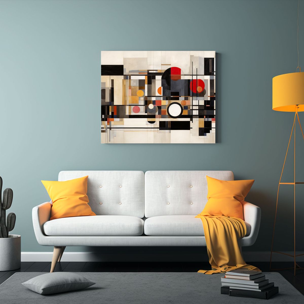 GENERICO - Cuadro Mural Al Estilo De Piet Mondrian Diseño Moderno Y C 120x80cm