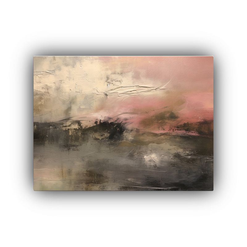 GENERICO - Paisajes Abstractos En óleo Y Cera Fría En Tonos Suaves De 120x80cm