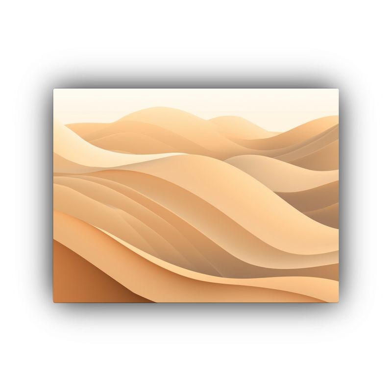 GENERICO - Cuadro Lienzo Equilibrio Beige Con Siluetas Onduladas En Are 120x80cm