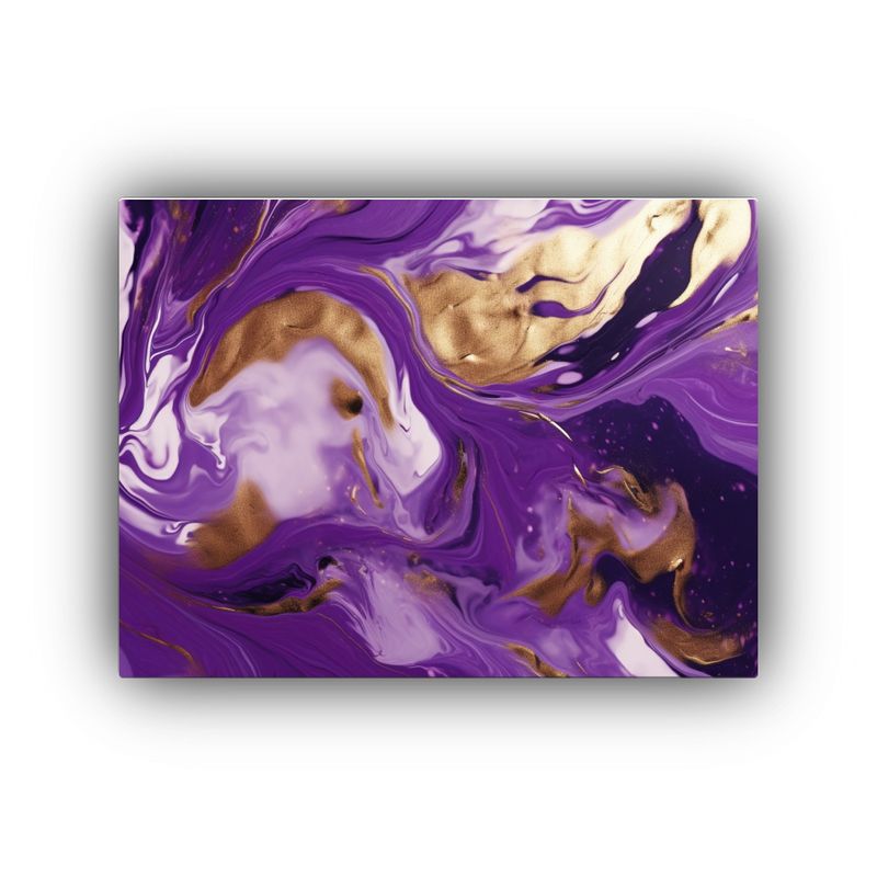 GENERICO - Cuadro Abstracto De Marbling Líquido En Estilo Contemporán 120x80cm