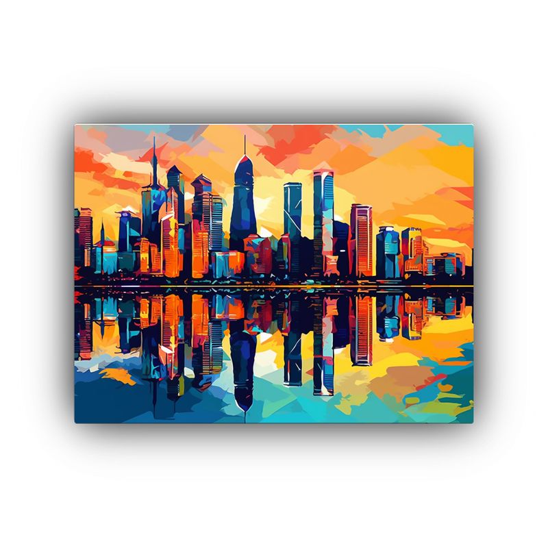 GENERICO - Cuadros Decorativos De Arte Pop Del Skyline De Baotou Y Natu 120x80cm
