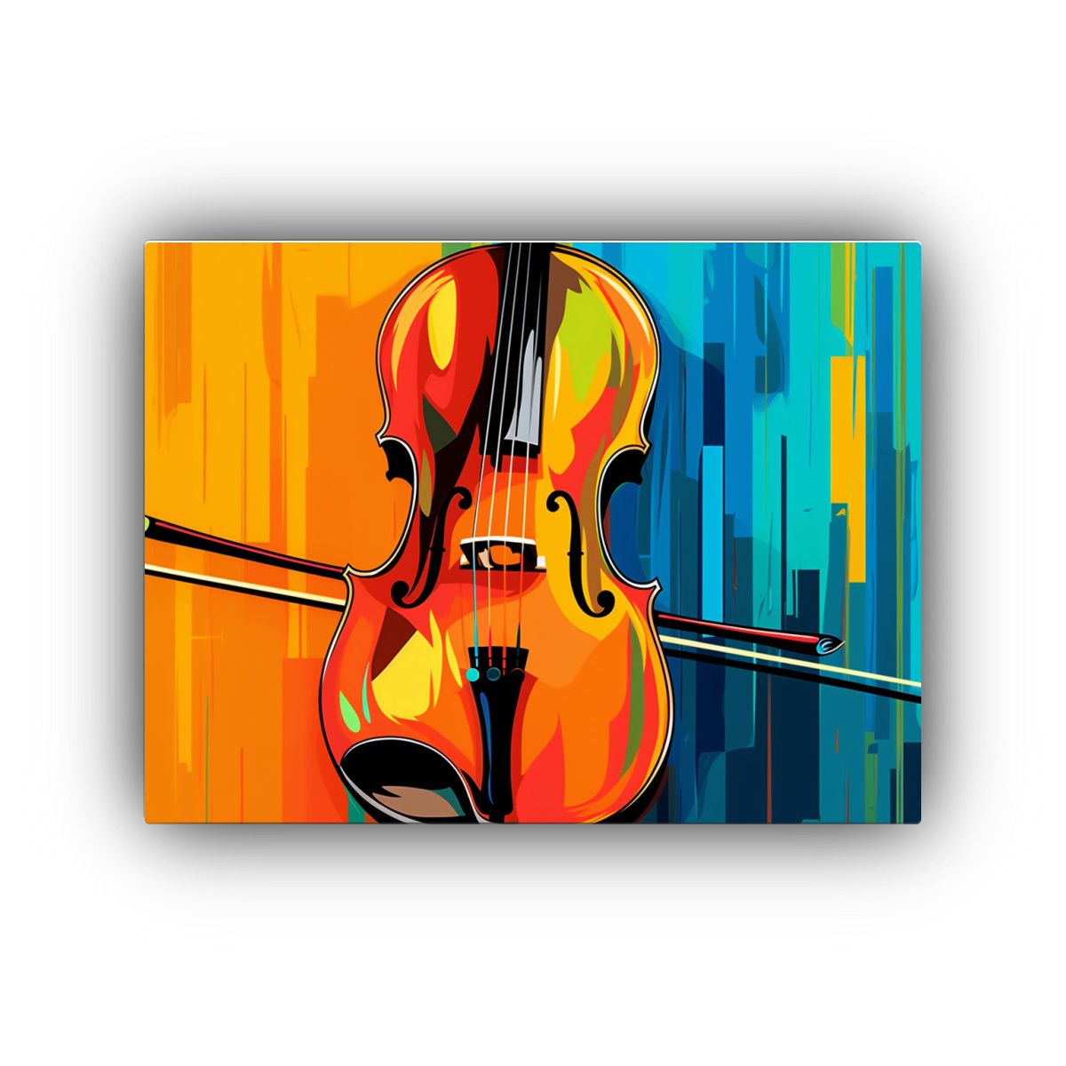 GENERICO - Cuadro Abstracción Innovador Cello Instrumento Musical Pop  120x80cm