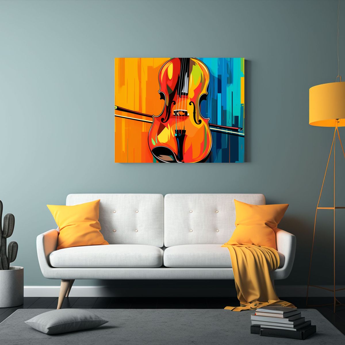GENERICO - Cuadro Abstracción Innovador Cello Instrumento Musical Pop  120x80cm