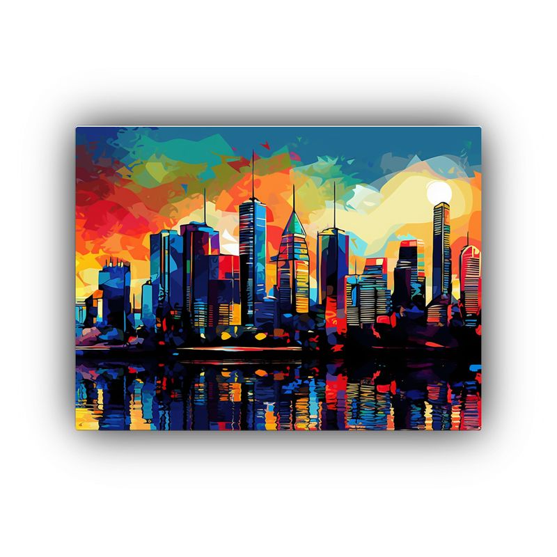 GENERICO - Cuadro Concepto Clásico Fairfield City Skyline Arte Pop 120x80cm