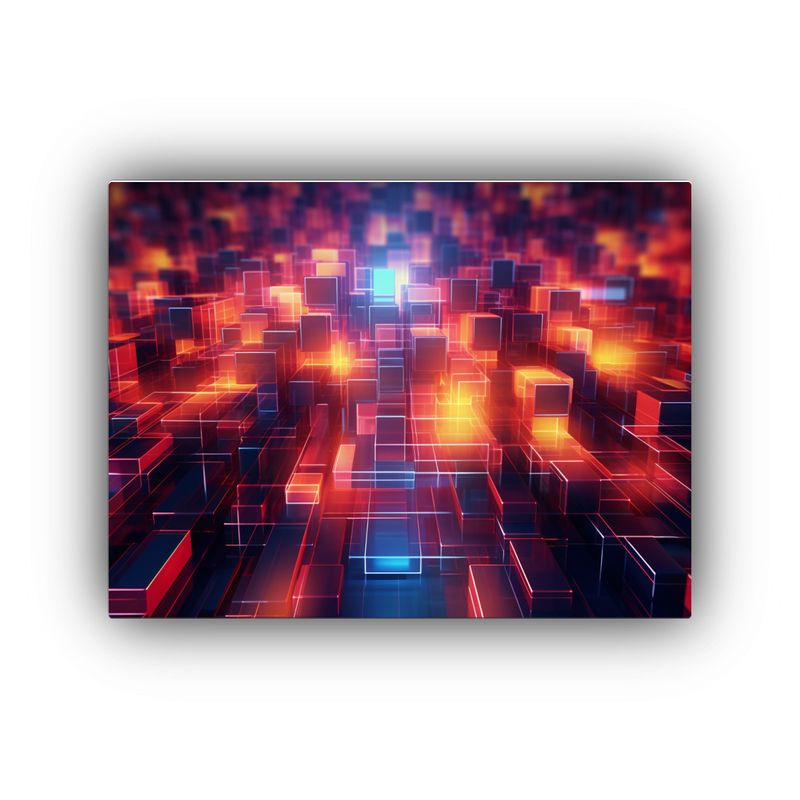 GENERICO - Pinturas Abstractas Originales De Tecnología Futurista En L 120x80cm