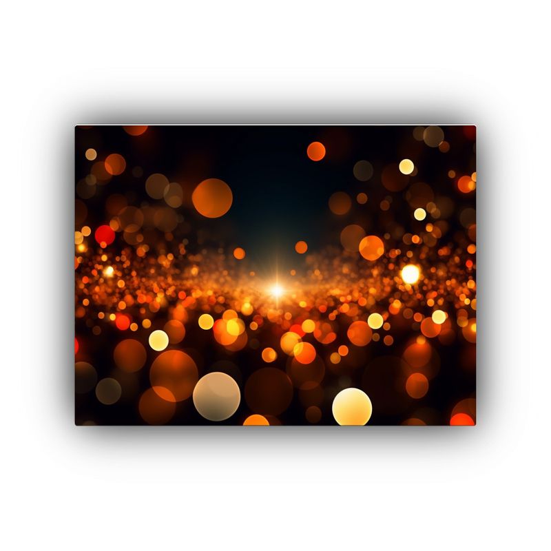 GENERICO - Cuadro Acuarela De Luz Dorada Intensa En Negro Y Dorado 120x80cm
