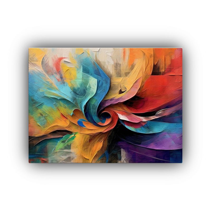 GENERICO - Cuadro Vintage Abstracto Multicolor Arte Impresionante Decor 120x80cm