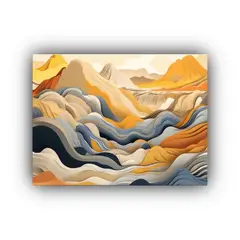 GENERICO - Cuadro Decorativo Con Tema De Montañas Ríos Y Volcán En 120x80cm