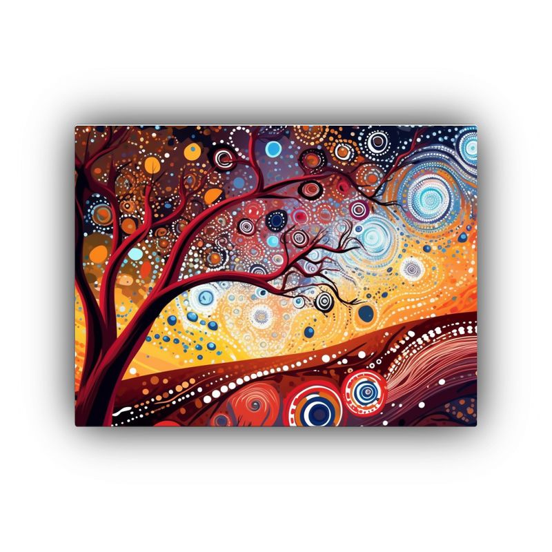 GENERICO - Cuadro Tela Canvas Intenso Desierto Australiano Fractal Colo 120x80cm