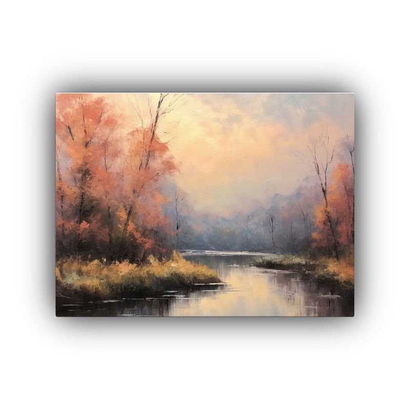 GENERICO - Paisaje Otoñal En óleo Suave Para Decoración De Cuarto 120x80cm