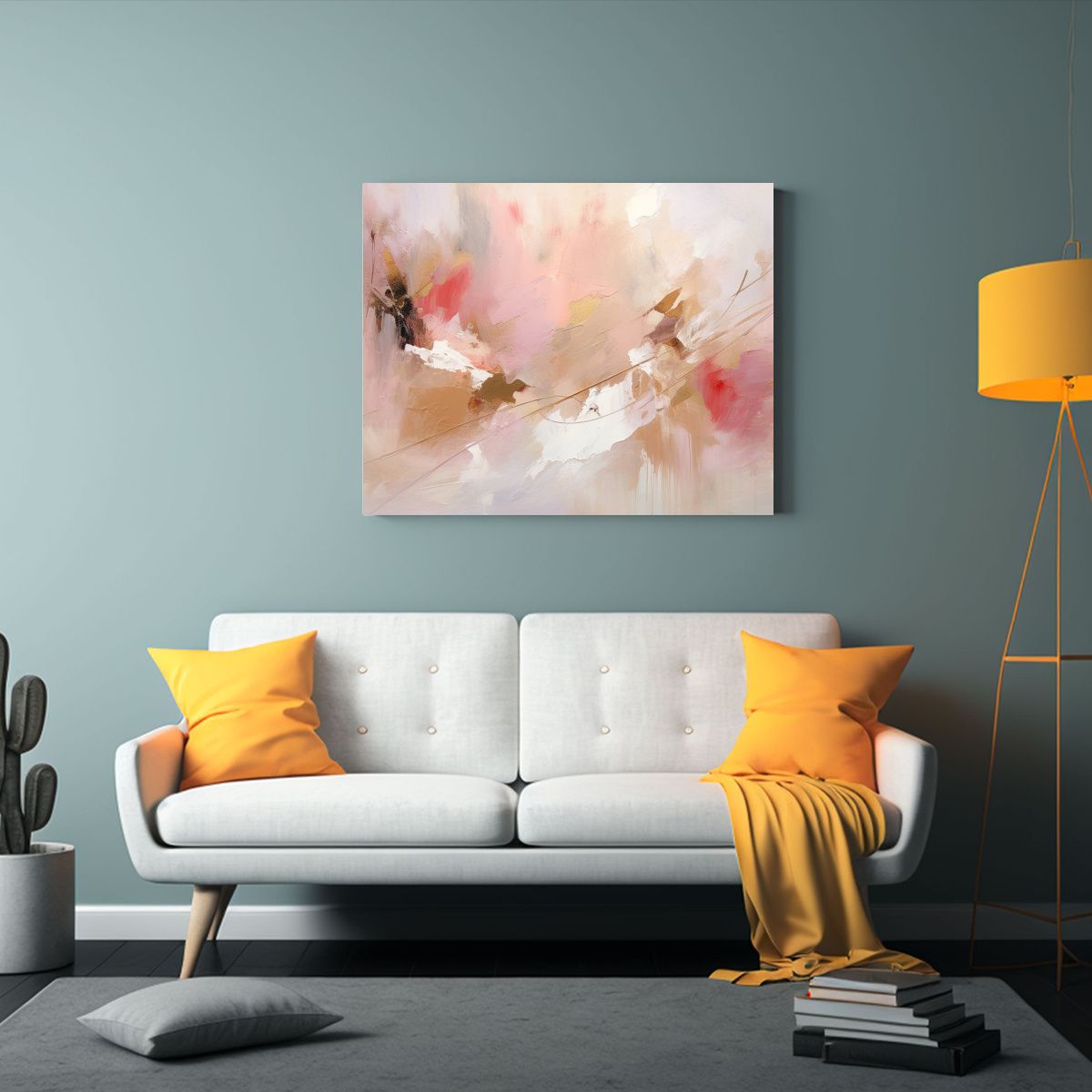GENERICO - Pintura Acrílica Abstracta Con Toque De Pasado Para Decorac 120x80cm