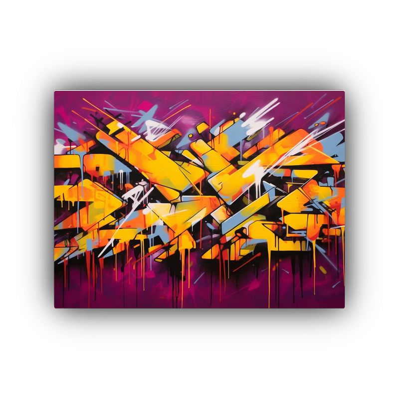 GENERICO - Pintura Mural De Graffiti Con Impactante Variedad De Colores 120x80cm