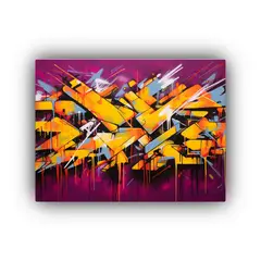 GENERICO - Pintura Mural De Graffiti Con Impactante Variedad De Colores 120x80cm