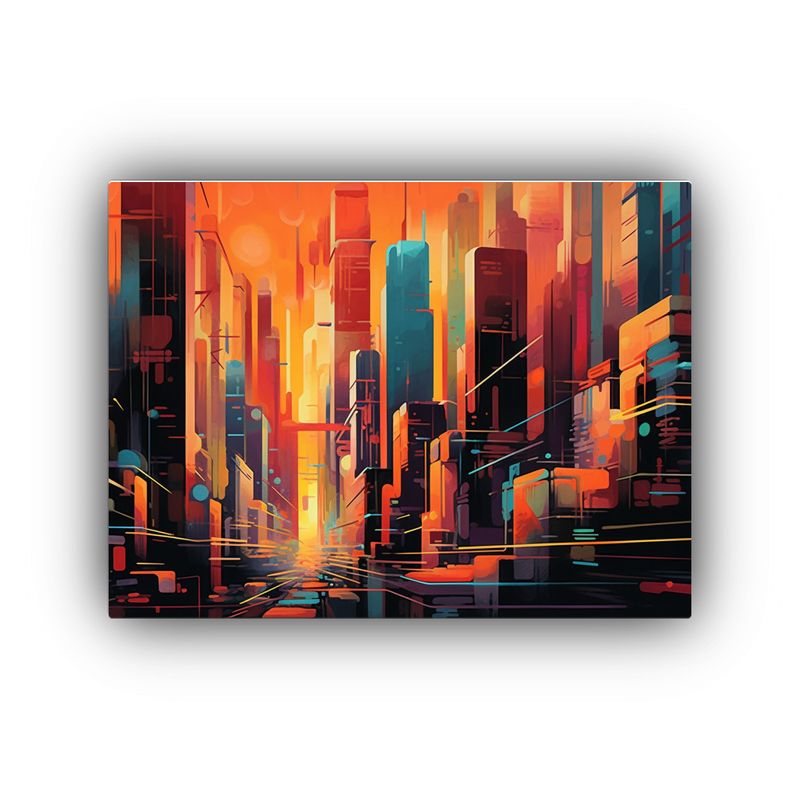 GENERICO - Cuadros Decorativos Abstractos De Ciudad Abraza La Energía 120x80cm