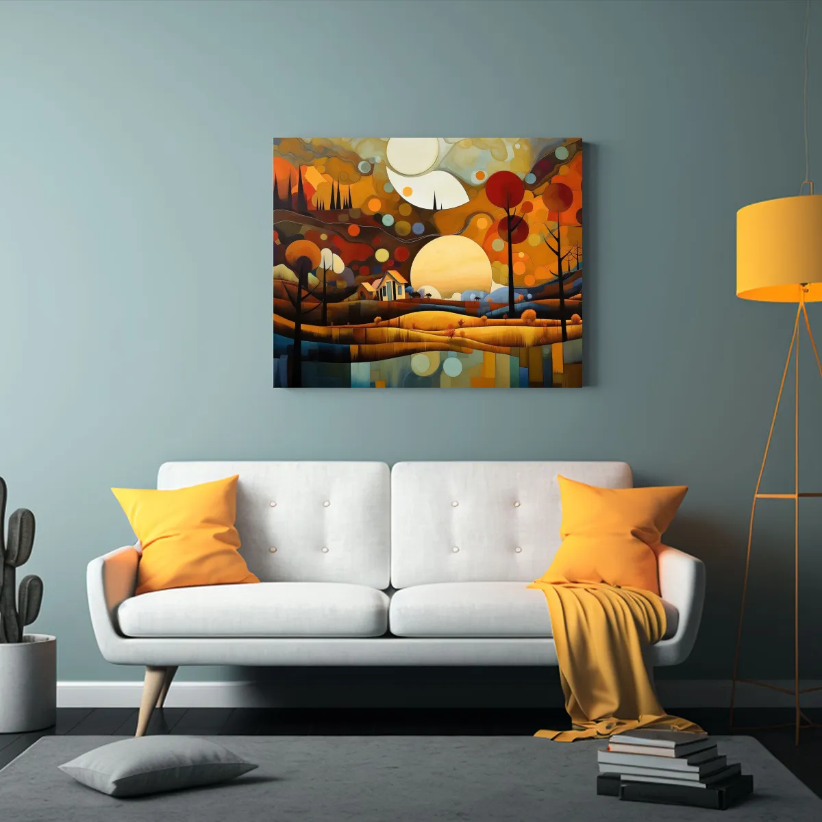 GENERICO - Cuadro Abstracto De Paisaje En Lienzo Para Decorar Tu Hogar 120x80cm