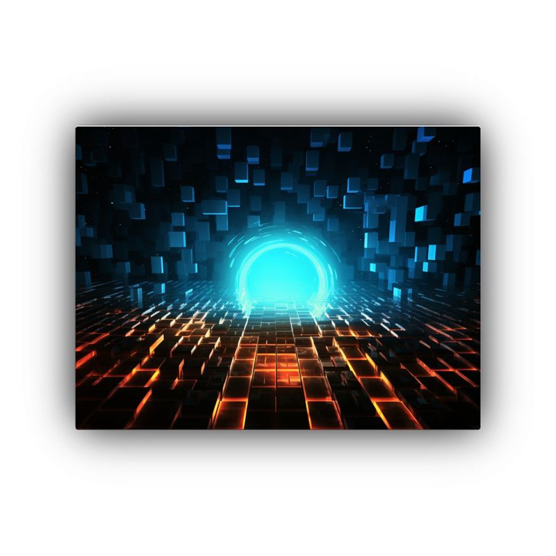 GENERICO - Fondo Abstracto Oscuro De Tecnología Urbana Para Decoració 120x80cm
