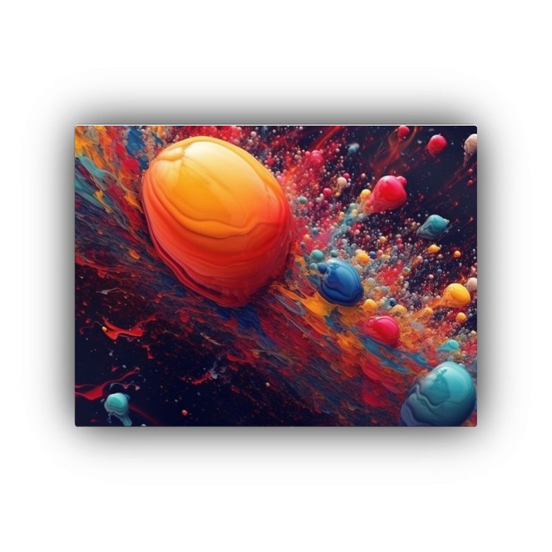 GENERICO - Pinturas Decorativas Ambiente Cósmico Con Manchas De Pintur 120x80cm