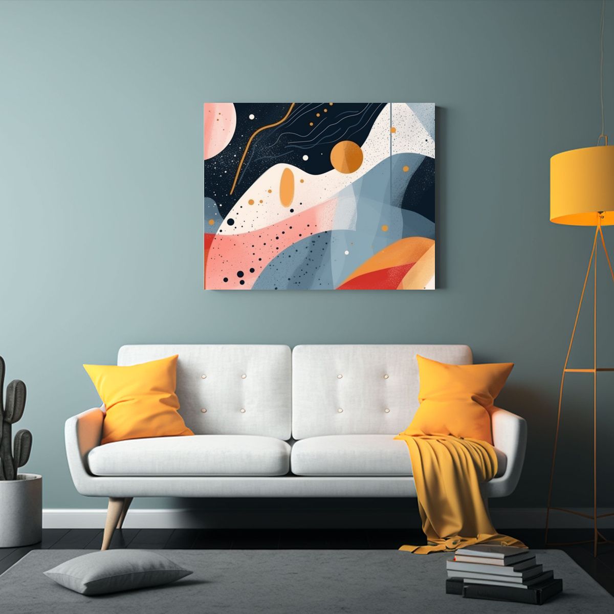 GENERICO - Arte Abstracto Matemático Con Simetría En Colores De Bloqu 120x80cm