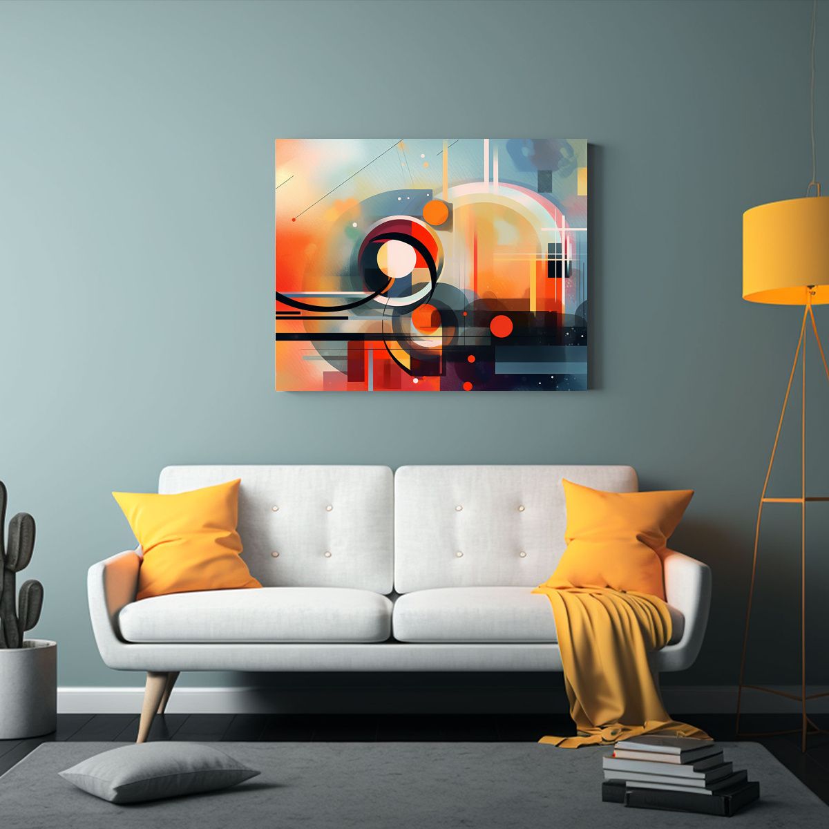 GENERICO - Fondo Arte Abstracto Futurista Acuarela época 120x80cm