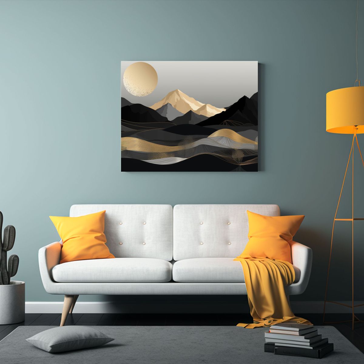 GENERICO - Cuadro Minimalista De Montaña Composición Alegre E Inspir 120x80cm