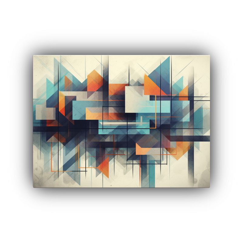 GENERICO - Cuadro Geométrico Moderno En Tonos Frescos HD Arte De Pare 120x80cm