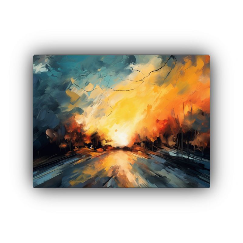GENERICO - Cuadro Abstracto De Naturaleza Con Camino En La Luz 120x80cm