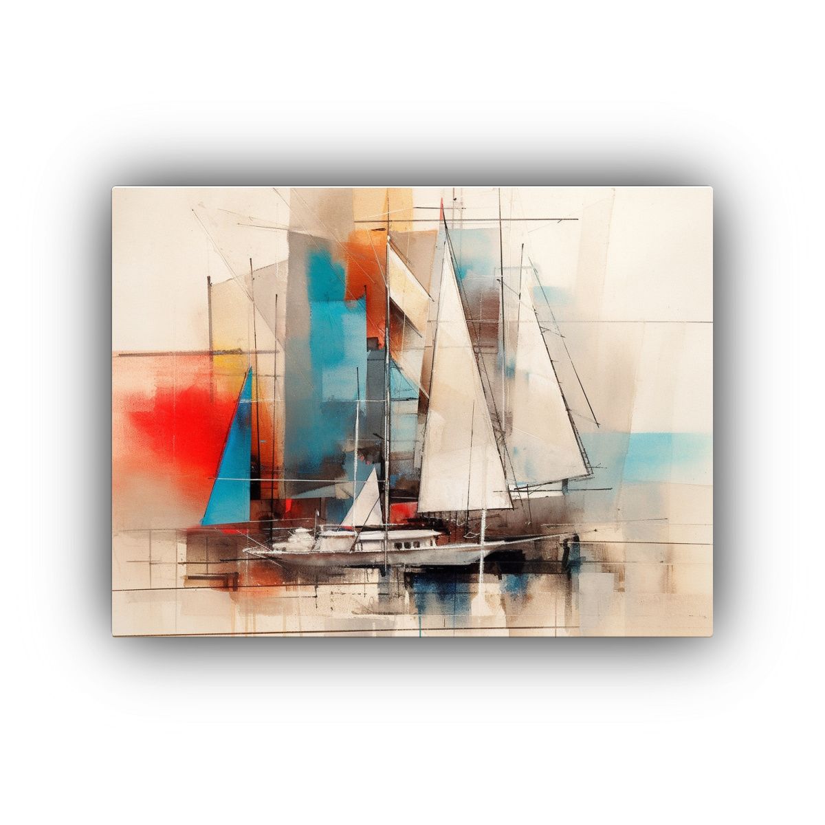 GENERICO - Cuadro Náutico Pintura Marina En Lienzo De Alta Calidad 50x40cm