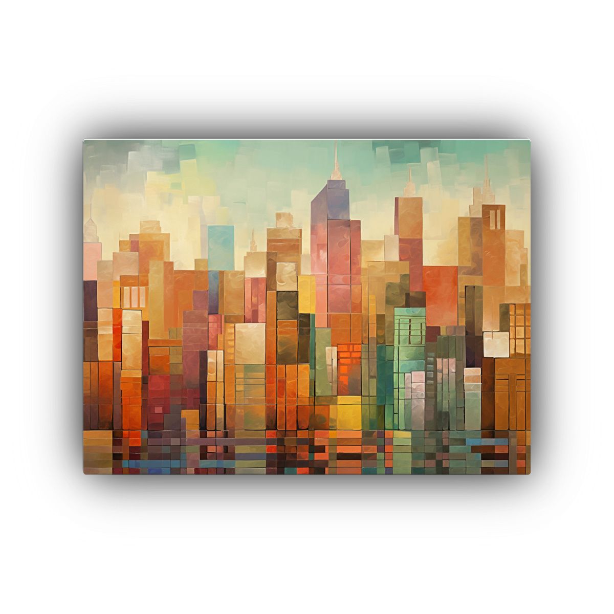 GENERICO - Pintura Ciudad Encantadora Con Edificios De Ladrillo Y Acero 120x80cm