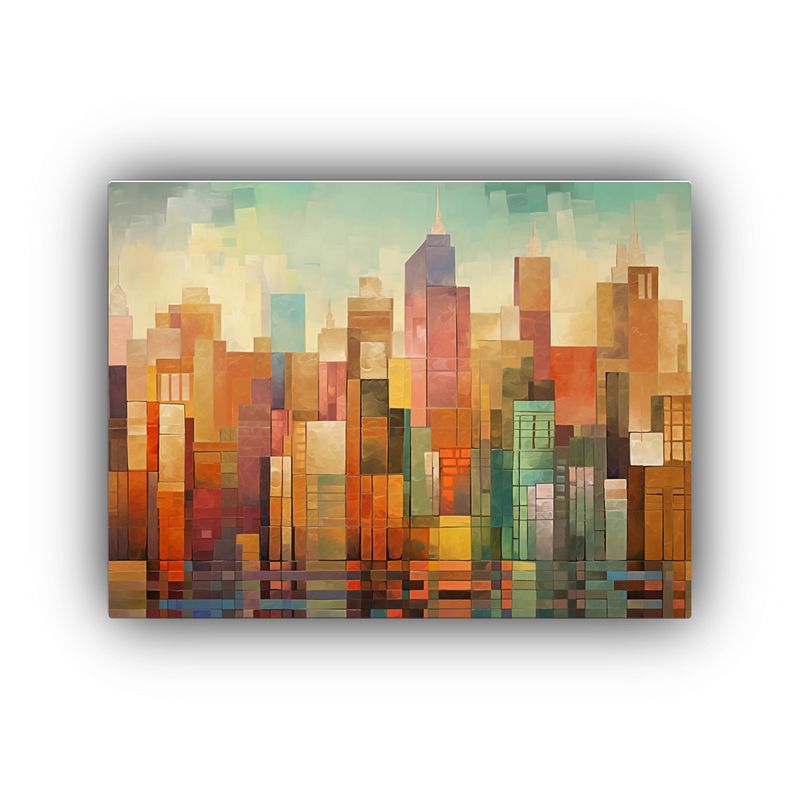 GENERICO - Pintura Ciudad Encantadora Con Edificios De Ladrillo Y Acero 120x80cm