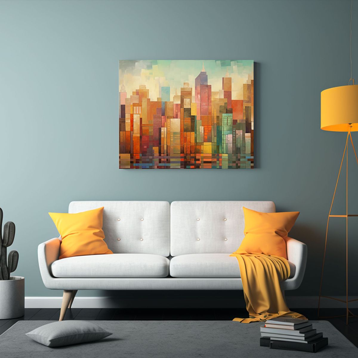 GENERICO - Pintura Ciudad Encantadora Con Edificios De Ladrillo Y Acero 120x80cm