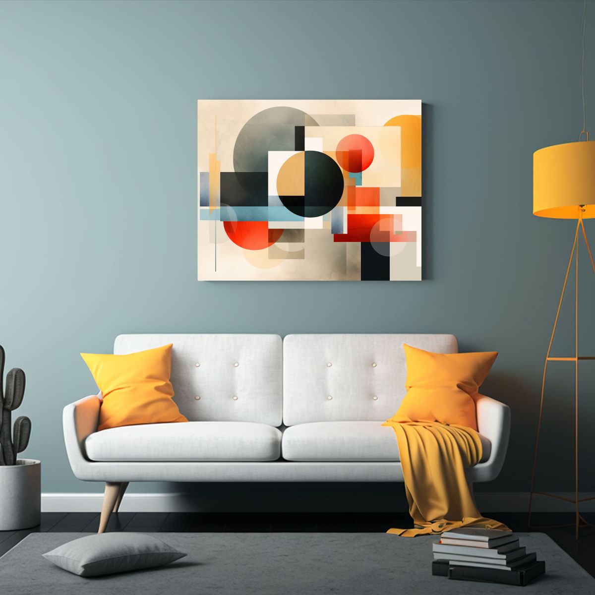 GENERICO - Cuadro Abstracto En Bastidor Embrace La Geometría Estétic 120x80cm