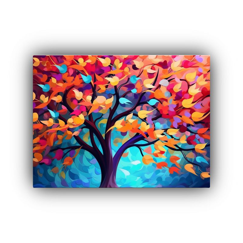 GENERICO - Cuadros Originales De árbol Colorido Con Hojas Vibrantes Pa 120x80cm