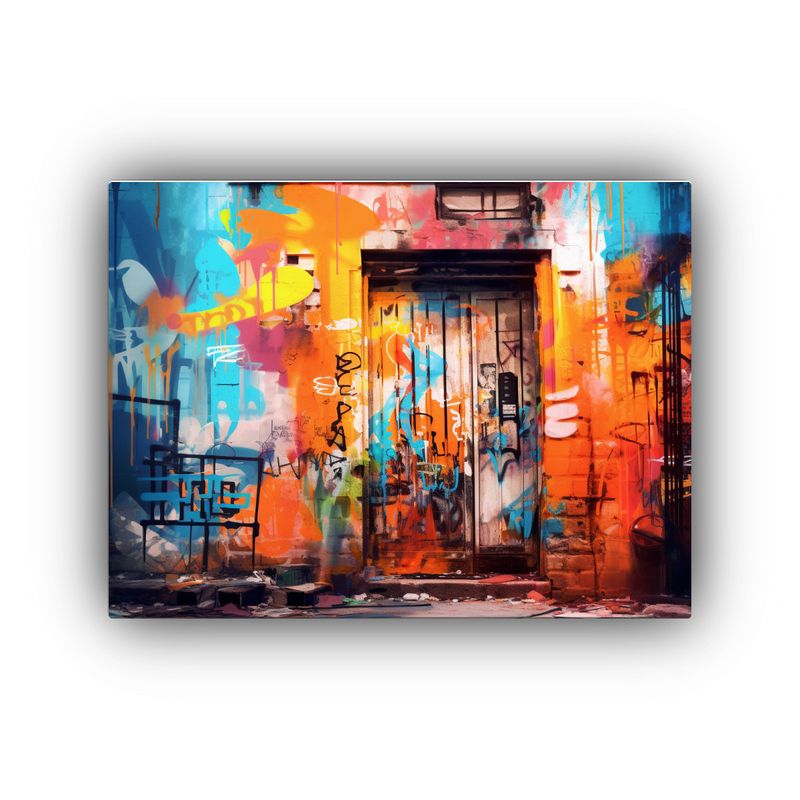 GENERICO - Pinturas Decorativas Inspiradas En Grafitis Urbanos Y Colore 120x80cm