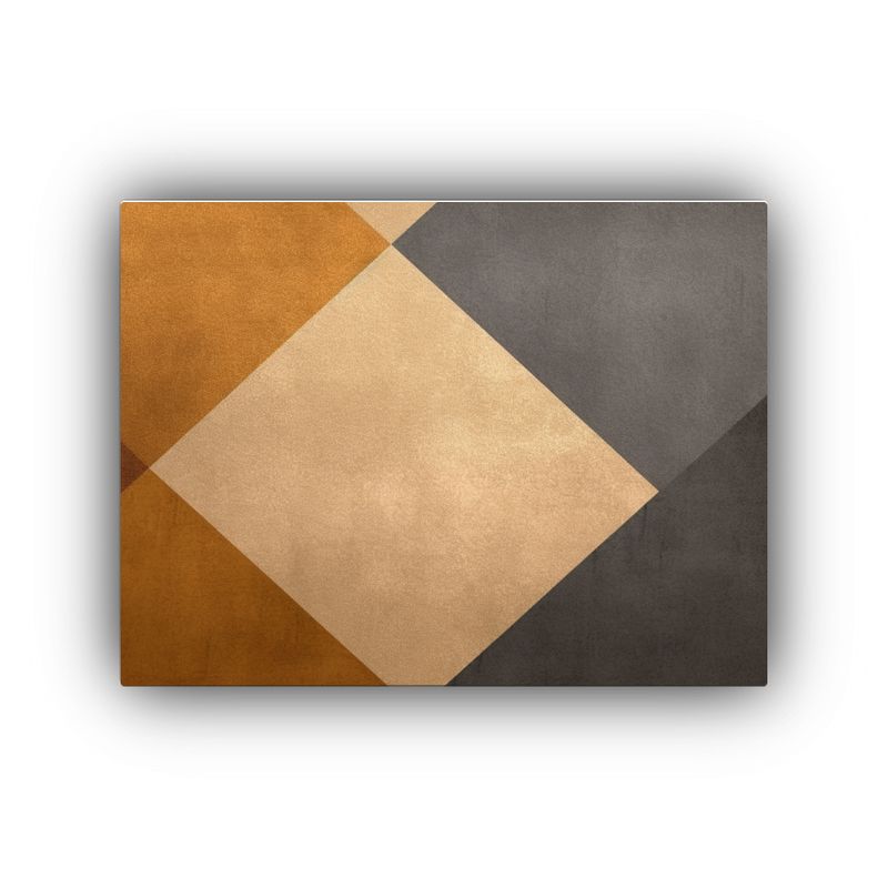 GENERICO - Pintura De Pared Geométrica En Tono Oro Y Beige Con Patrón 120x80cm