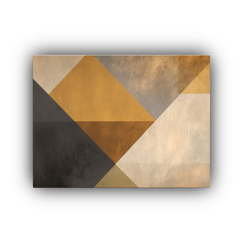 GENERICO - Arte Impactante Geometría Oro Y Beige En Fondo Estilizado 120x80cm