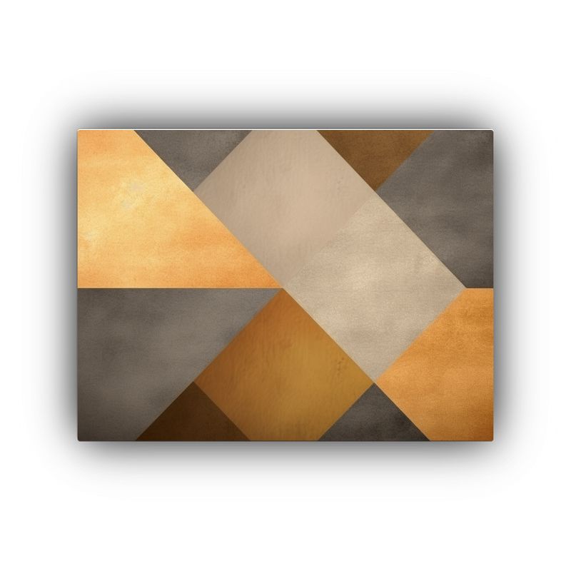 GENERICO - Cuadro Decorativo Geométrico En Oro Y Beige Con Estilo Gale 120x80cm