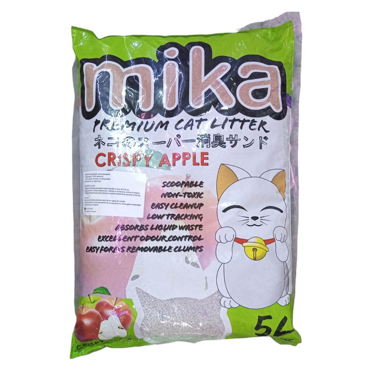 GENERICO - Arena Para Gato Aglutinante Premium Mika Aroma Manzana 4kg