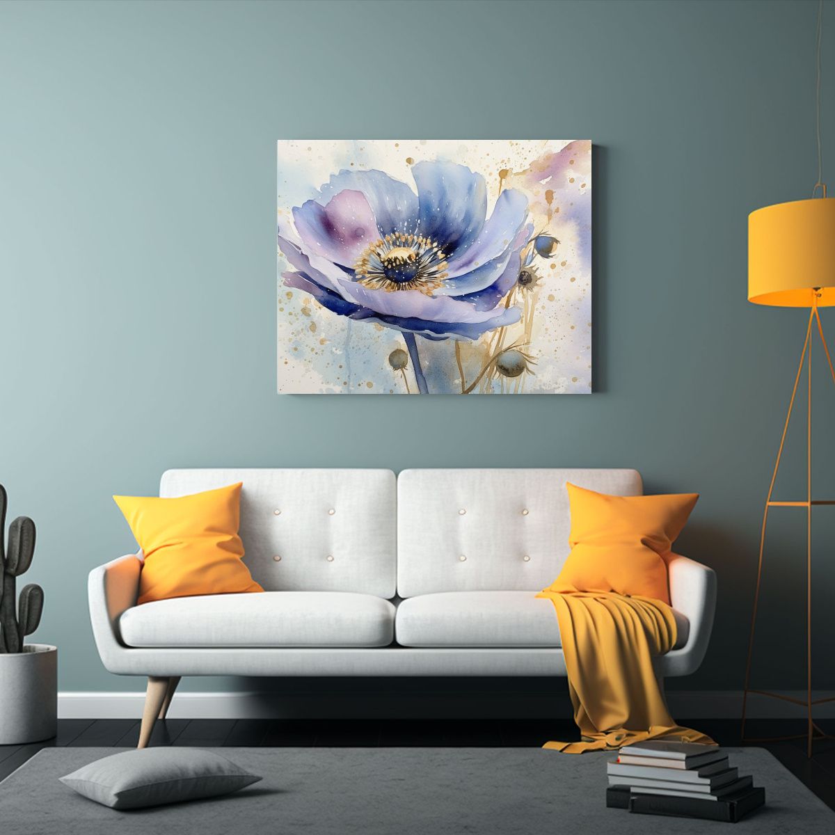 GENERICO - Pinturas Decorativas Acuarela Anémona Banner Vitalidad Con  120x80cm