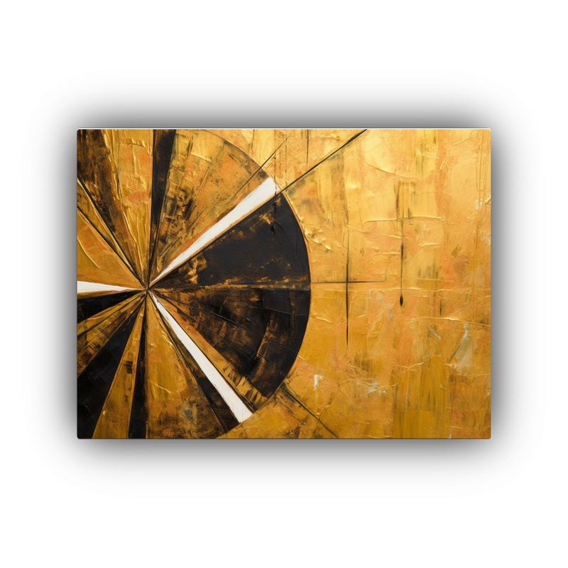 GENERICO - Pintura Abstracta Minimalista En Oro Que Representa La Prosp 120x80cm