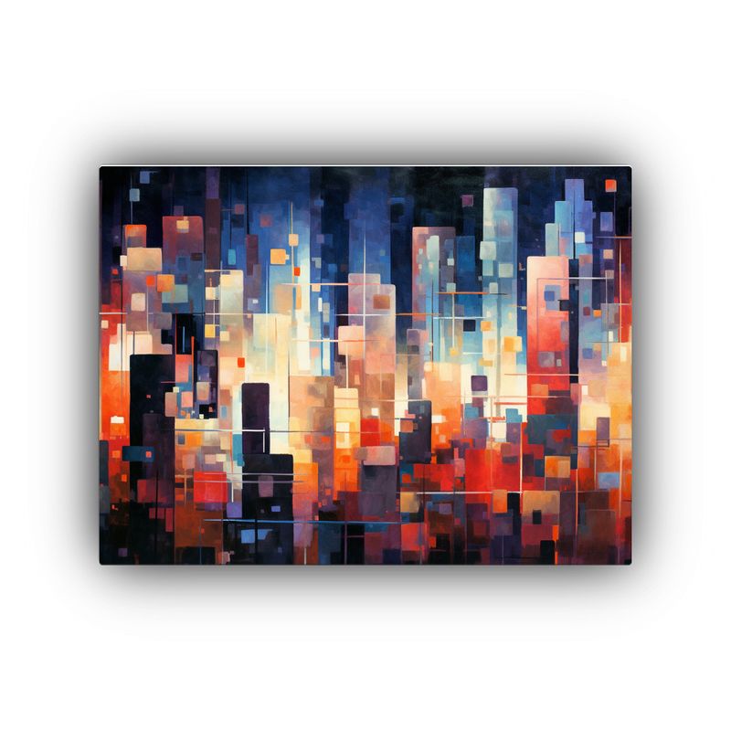 GENERICO - Pintura Vintage De Ciudad Nocturna Con Luces Artísticas 120x80cm