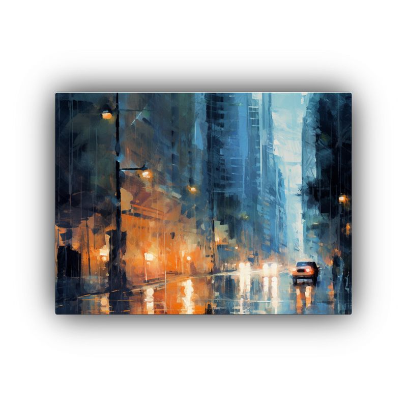 GENERICO - Pinturas De Decoración De Mural Urbano Nocturno Con Luces E 120x80cm