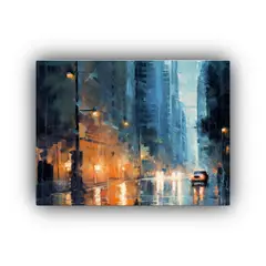 GENERICO - Pinturas De Decoración De Mural Urbano Nocturno Con Luces E 120x80cm