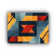 GENERICO - Patrón Geométrico Africano Con Efecto De Grunge Acuarela D 120x80cm