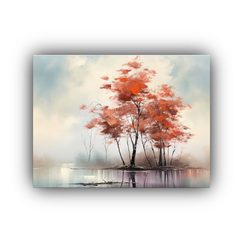 GENERICO - Pintura Al óleo De Arte Moderno Tarde Brumosa De Otoño 120x80cm